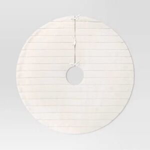 Christmas Channeled Faux Fur Tree Skirt Ivory White Cream - Threshold NEW!